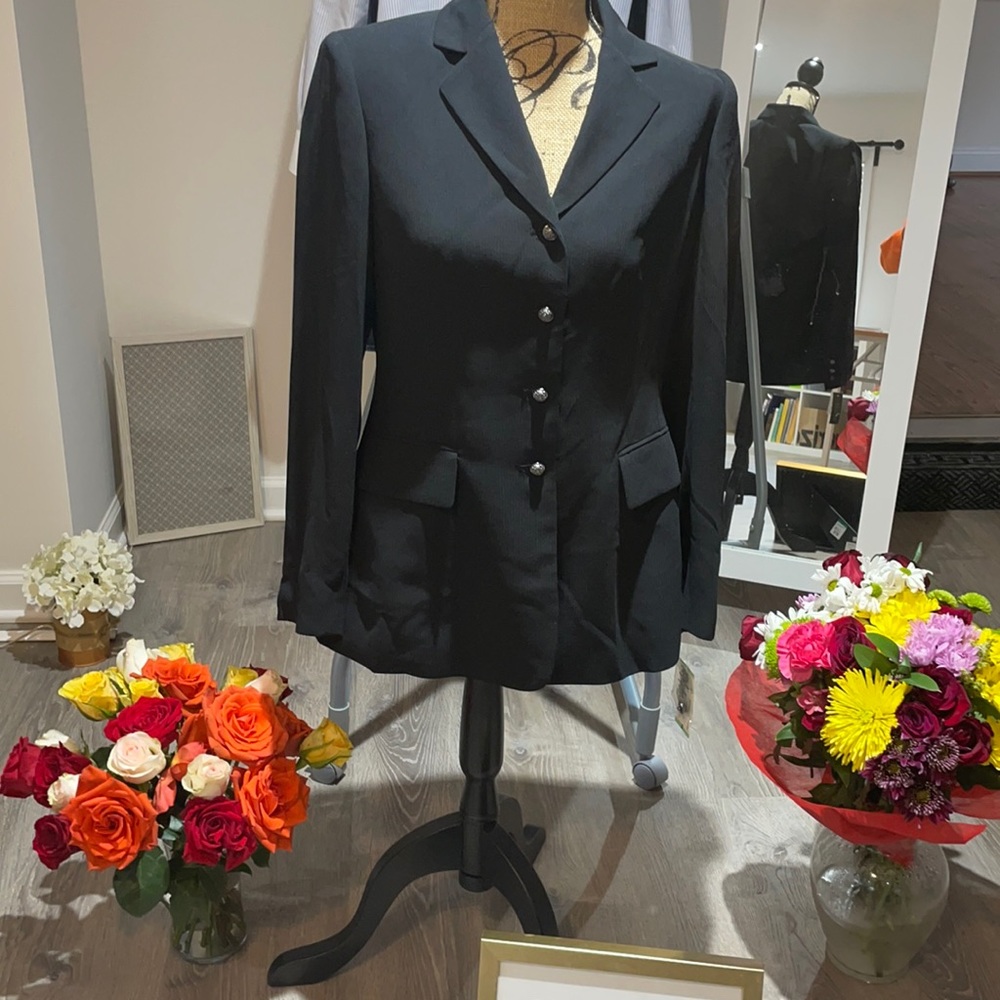 🛍 Kasper ribbed black suit jacket size 8 🛍